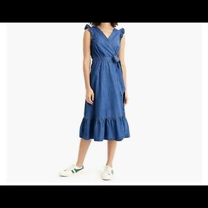 J.Crew MIDI Wrap Dress in Chambray